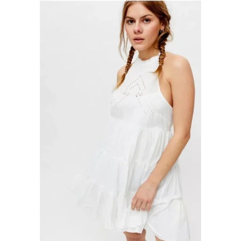 NWT Urban Outfitters Cotton Head In The Clouds Halter Mini Dress Size Sm…